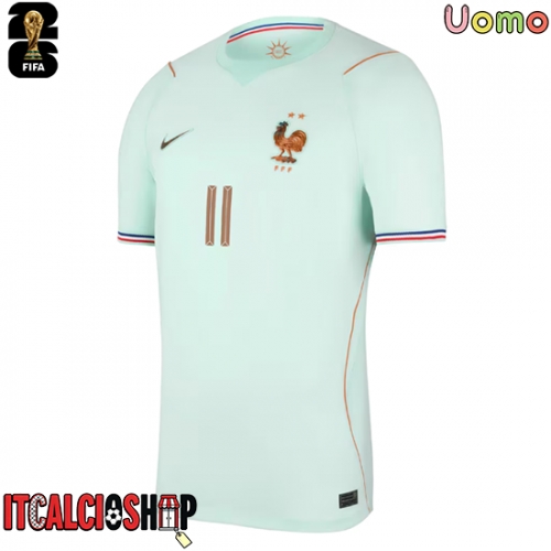 Francia Michael Olise #11 Seconda Maglia Mondiali 2026 Manica Corta